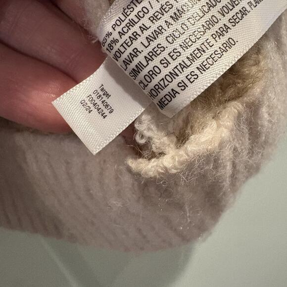 A New Day Sweater Womens Large Beige Tan Zip Up Textured Cardigan Pockets - Picture 9 of 11